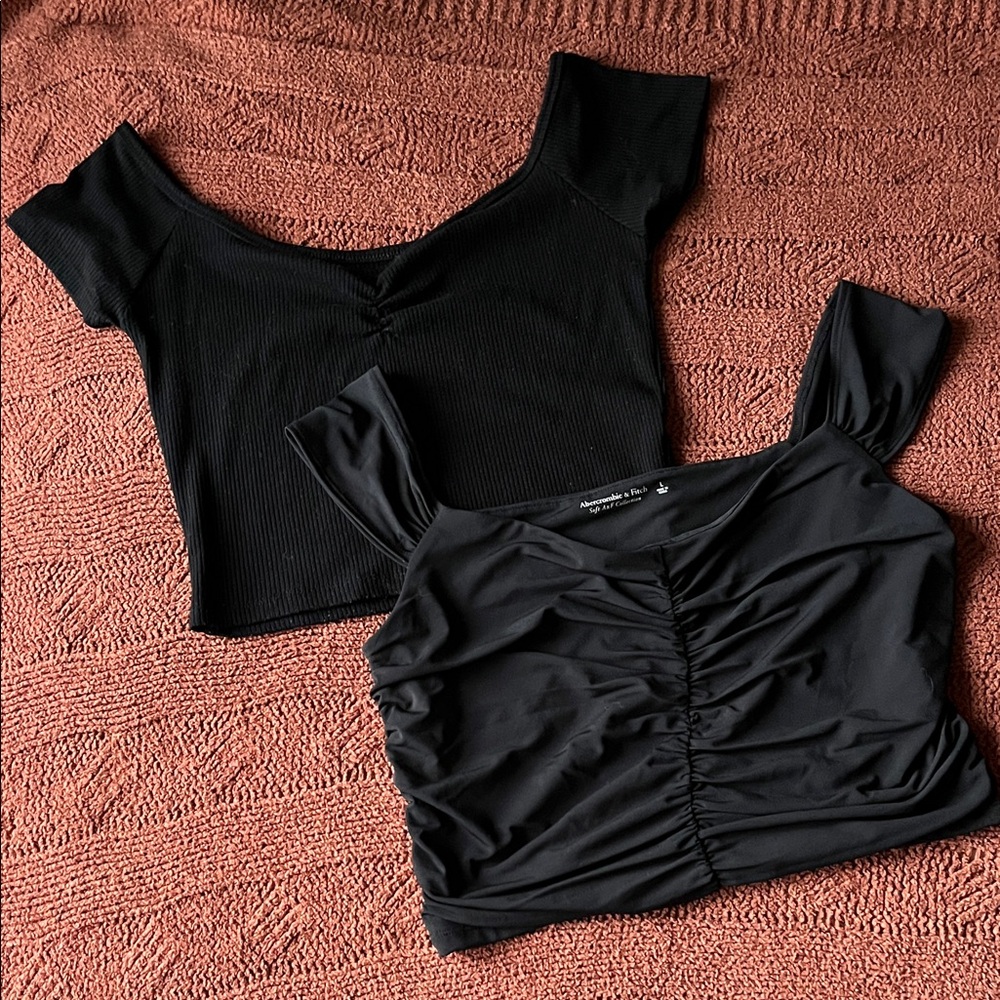 A&F + AE Black Tops Set